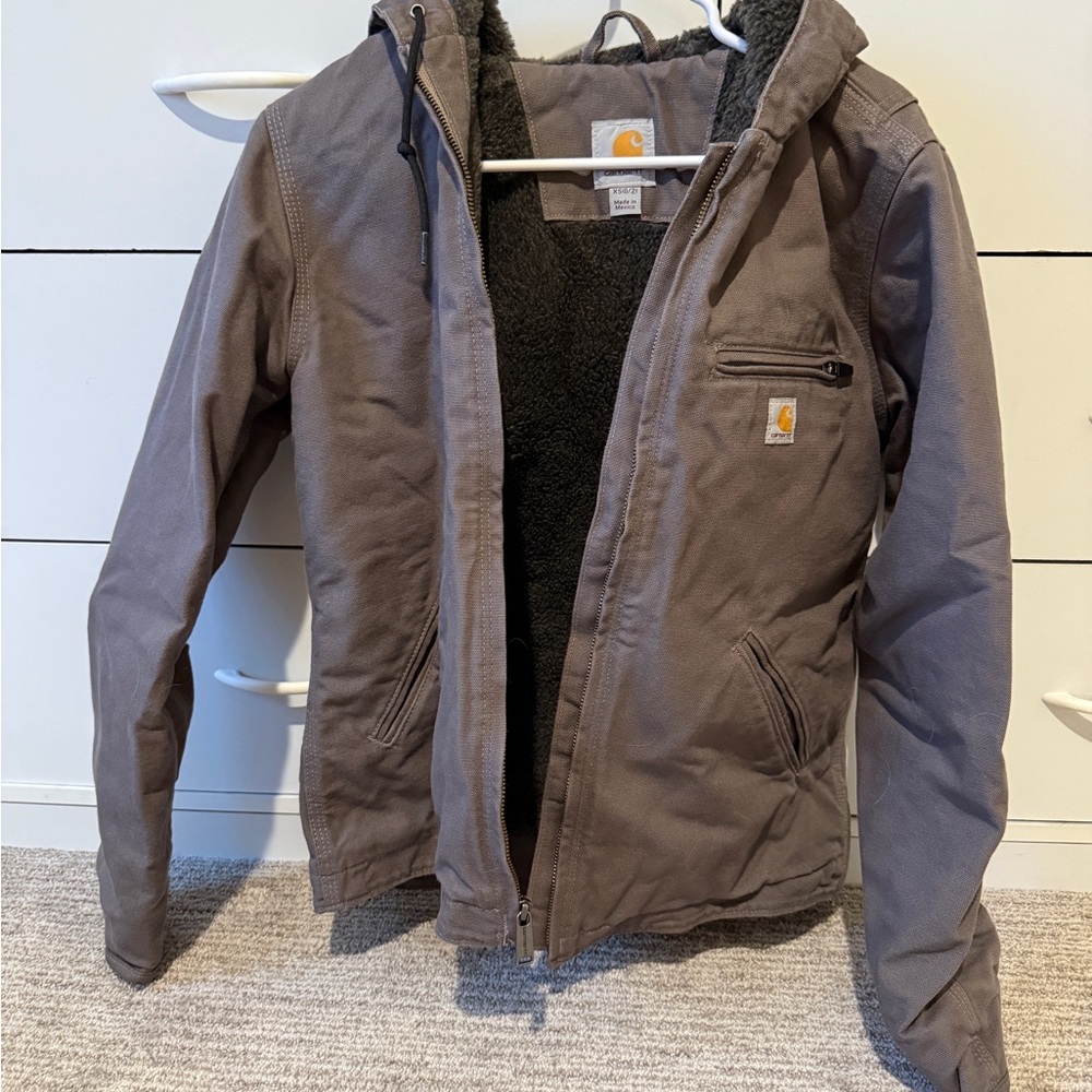 Women’s Carhartt Grey/Brown Hooded Jacket